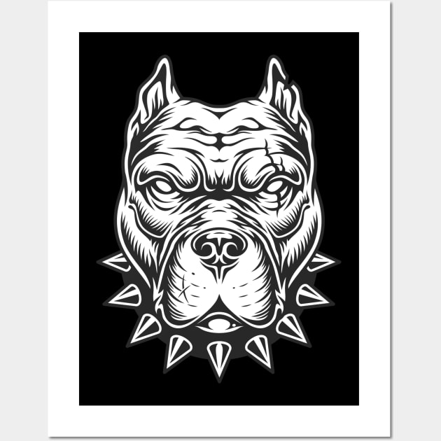 face pitbull dog Wall Art by This is store